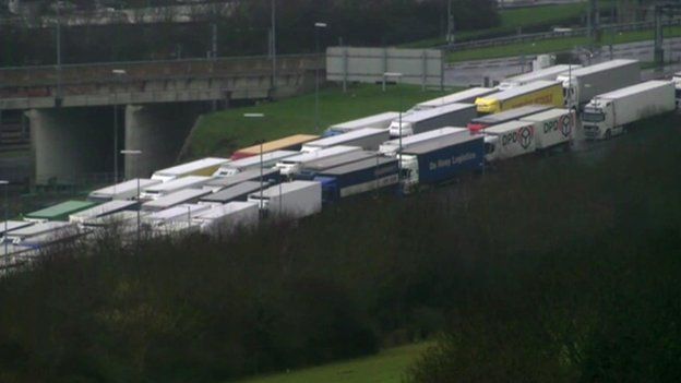 Lorries at Folkestone