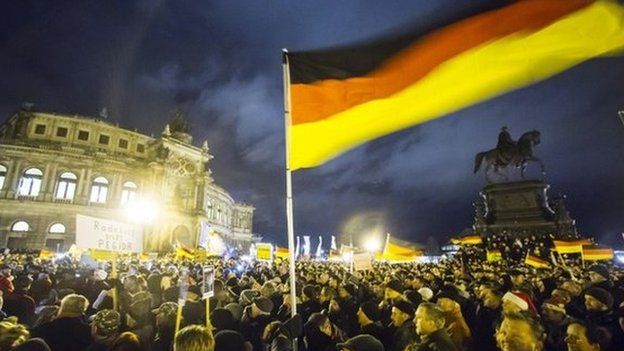 A Pegida rally in Dresden
