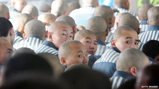 Inmates in a Chinese prison