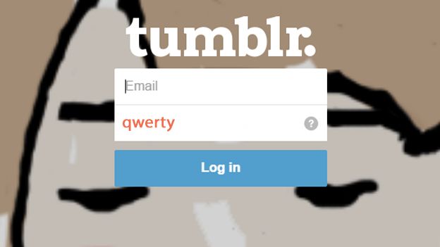 The phrase qwerty is used to login into Tumblr