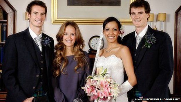 Jamie Murray marries Alejandra Gutierrez at his wedding at Cromlix House Hotel, Dunblane in 2010