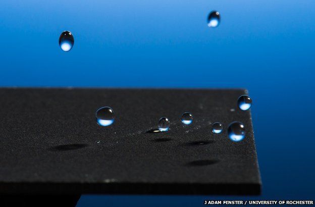 water droplets bouncing