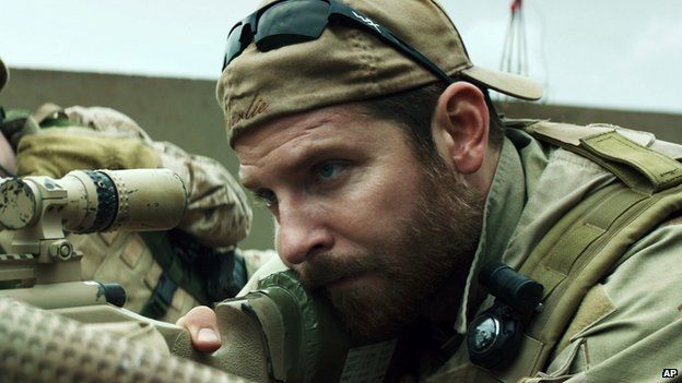 Bradley Cooper plays Chris Kyle in the film American Sniper.
