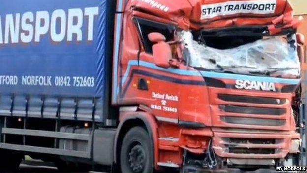 Suffolk House Kitchen Wall Demolished By Lorry Crash - BBC News