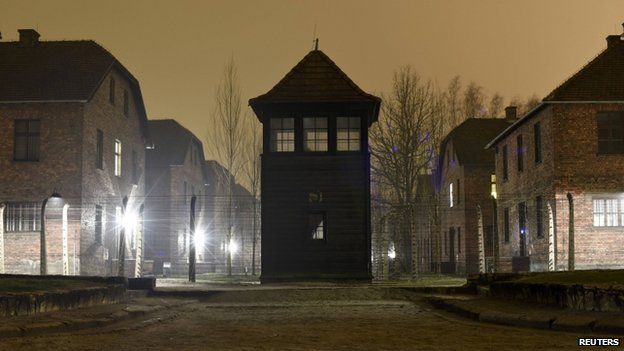 A view of the Auschwitz concentration camp