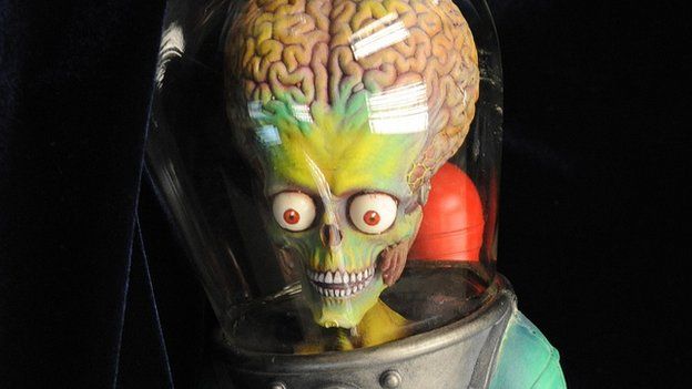 An alien puppet from the film Mars Attacks!