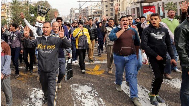 Muslim Brotherhood supporters in Cairo (24/01/15)