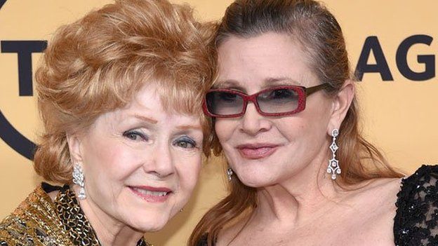 Debbie Reynolds and Carrie Fisher