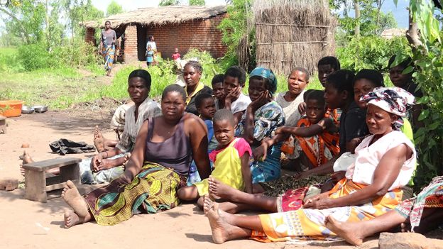 Displaced people at Miwemba Relief Camp