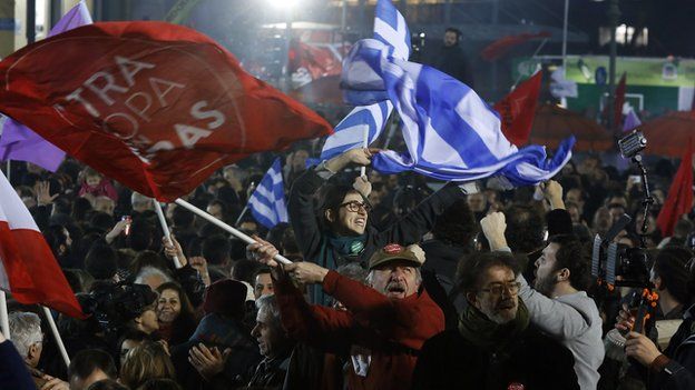 Syriza party supporters
