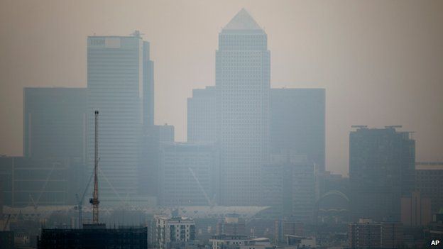 Smog over London in April 2014