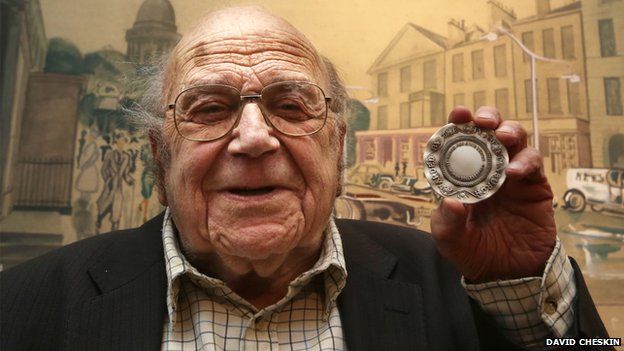 Anthony Wolffe with the 1944 City of Edinburgh Medal for Civic Design