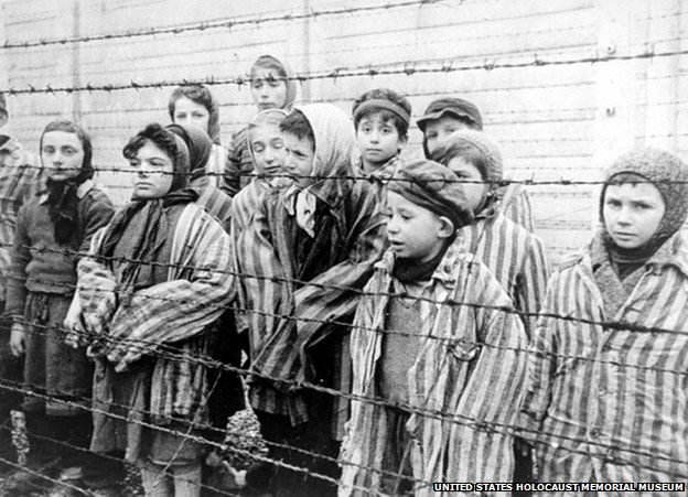 Child survivors at Auschwitz