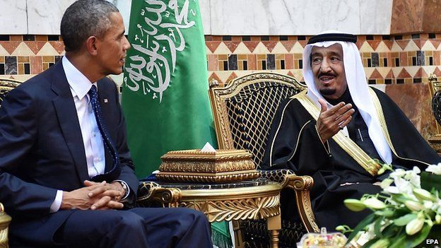 President Obama and King Salman in Riyadh. 27 Jan 2015