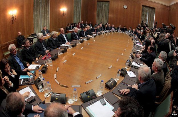 Greek cabinet meeting in Athens, 28 January