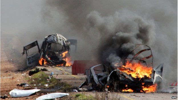 Israeli military vehicles seen burning near Ghajar