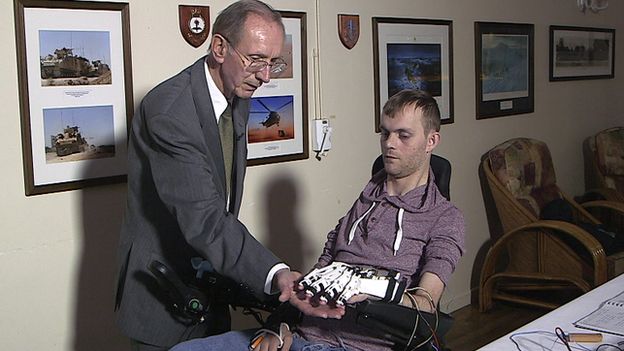 Prof Roland Burns with Dominic Lovett