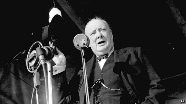 Winston Churchill making a speech