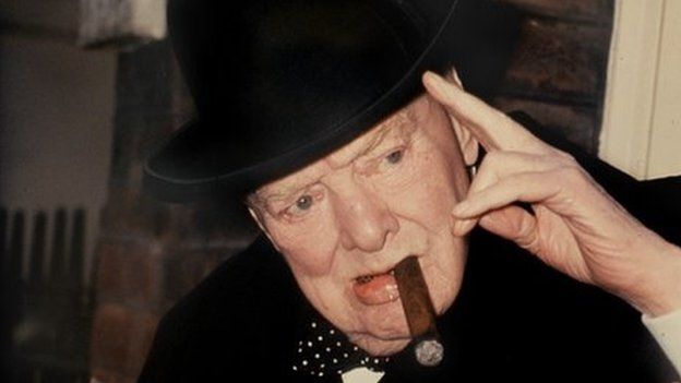 Winston Churchill smoking a cigar