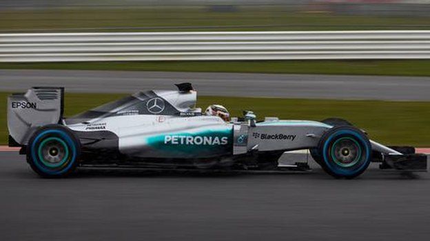 Lewis Hamilton driving new Mercedes