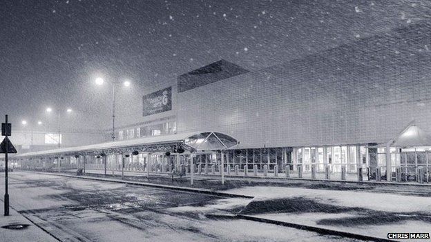 This image of Glasgow Airport was taken late last night by photographer Chris Marr.
