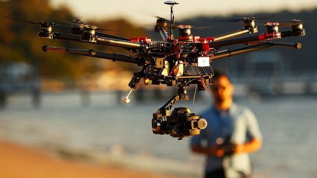 Drone operator at Palm Beach, Sydney