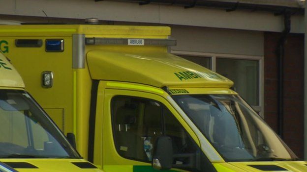 Ambulances at Wrexham Maelor Hospital