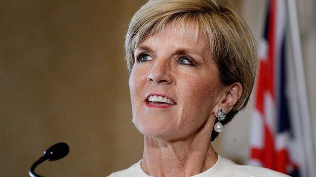 Australian Minister for Foreign Affairs, Julie Bishop addresses the media during a press conference for AUKMIN at Admiralty House on February 2, 2015 in Sydney, Australia.