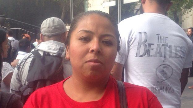 Lourdes Caballero Sanchez during a march in Mexico City in January 2015