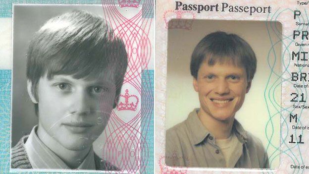 Passport photos of Michael Pritchard