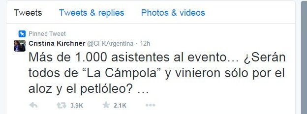 Diplomatic blunder as Argentina leader tweets about Chinese