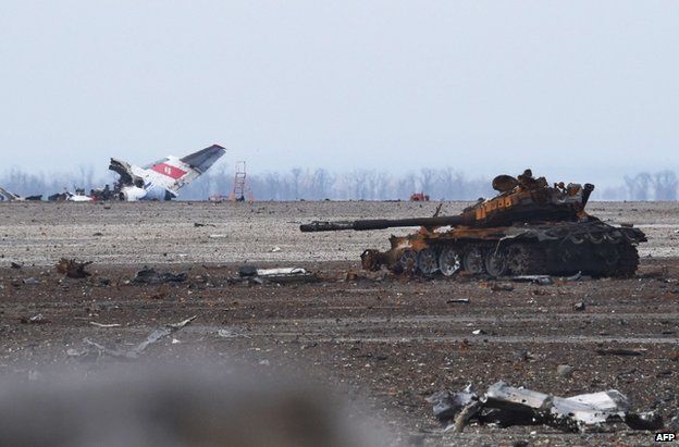 The ruined airport at Donetsk, 7 February