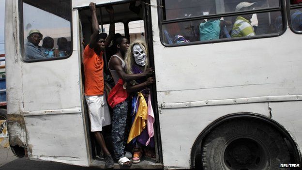 Haiti bus during strike day