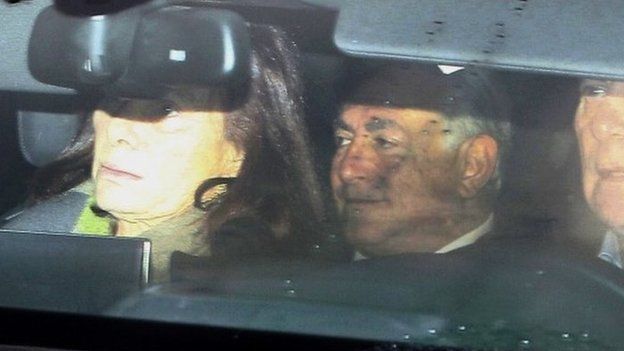 Dominique Strauss-Kahn, centre, arrives at a Lille courthouse on 10 February, a trial involving an alleged prostitution ring.
