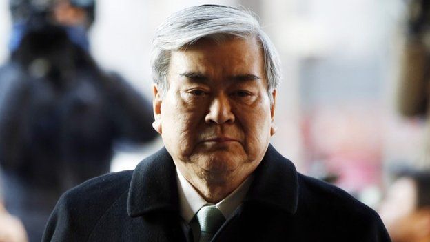 Korean Air Lines Chairman Cho Yang-ho arrives to testify at the second court hearing of his daughter Cho Hyun-ah, also known as Heather Cho, at the Seoul Western District court in Seoul January 30, 2015.
