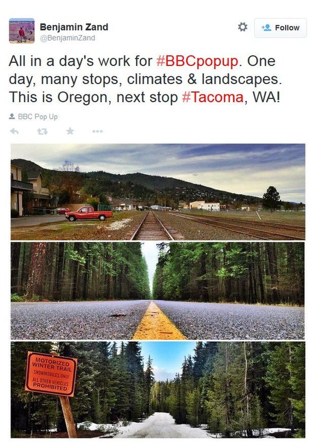 Twitter image of Oregon road trip