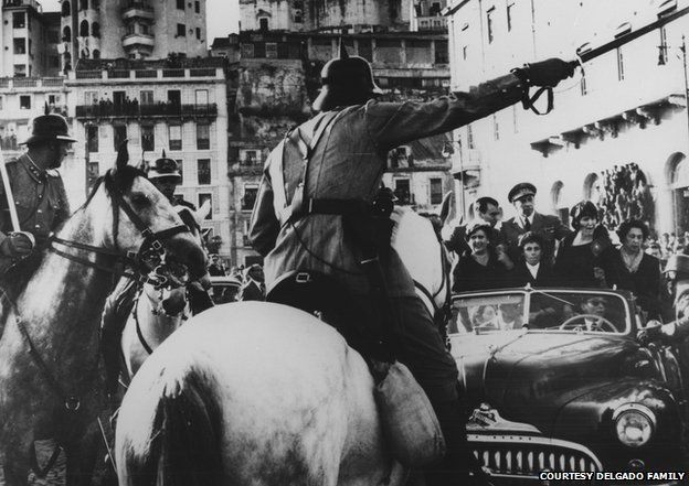 Lisbon, 16th May 1958. General Delgado, his wife and daughters are forbidden by the police to join the crowds who awaited him in the city centre