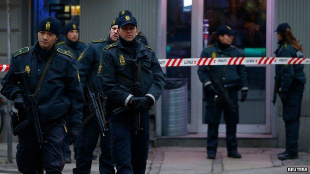 Police at attack site in Copenhagen