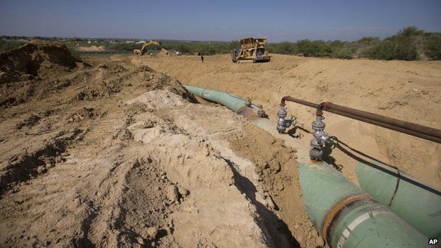 Gas pipeline in Nuevo Leon, near the Texas border