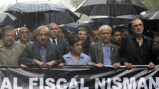 Prosecutors march in Buenos Aires in heavy rain - 18 February
