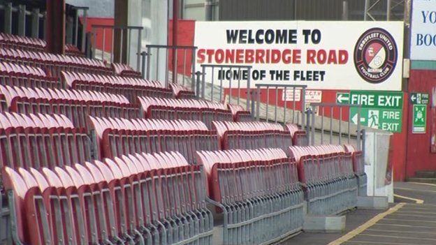 Ebbsfleet United stadium vandalised during Bromley match - BBC News