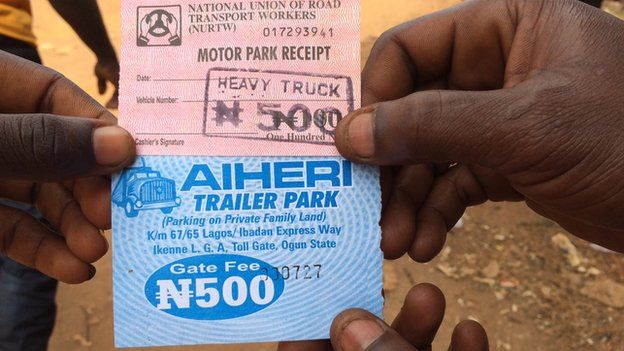 A ticket for Ogbere Ticket Park in Ogun state, Nigeria