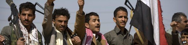 File photograph of Houthi rebels