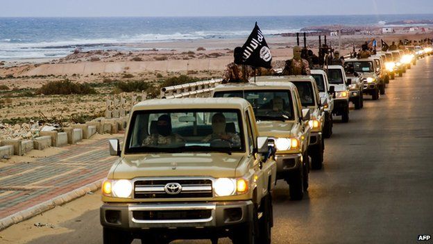 Islamic State convoy in Sirte, Libya