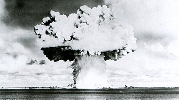 A nuclear test in the South Pacific