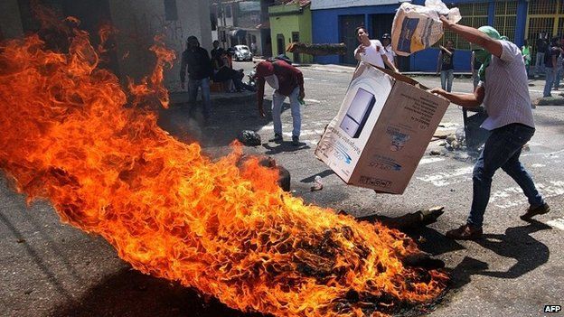 Protest in San Cristobal, Venezuela