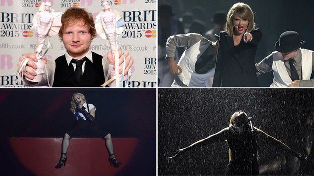 Performers and winners at the Brit Awards