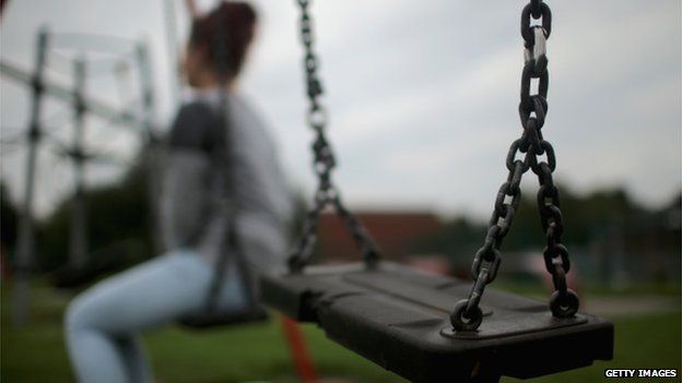 Girl on a swing in Rotherham