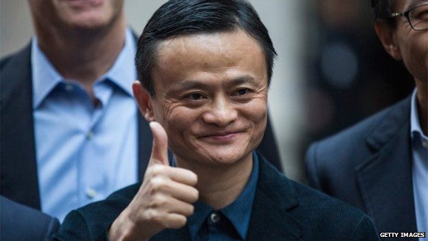 NEW YORK, NY - SEPTEMBER 19: Executive Chairman of Alibaba Group Jack Ma poses for a photo outside the New York Stock Exchange prior to the company's initial price offering (IPO) on September 19, 2014 in New York City