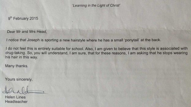 Letter from Potters Bar school